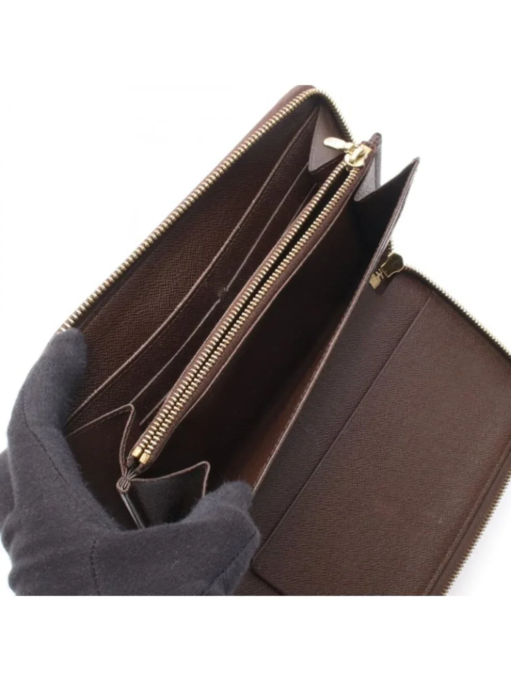 Louis Vuitton Round Wallet Zippy Organizer Damier Ebene Leather